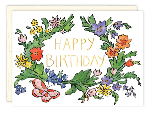Floral Wreath Birthday Card
