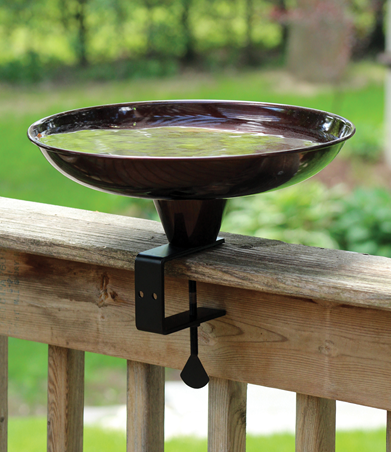 Pinebush Deck Rail Bird Bath