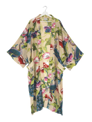 One Hundred Stars Peacocks and Poppies Kimono – Featherfields