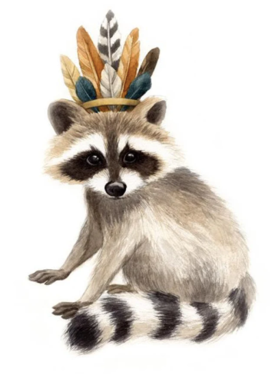 Feathered Raccoon Card