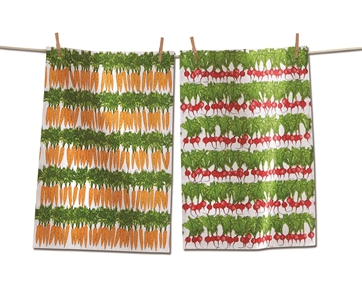 Veggie Dishtowel set of 2 in Crate