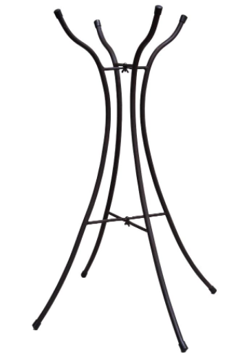 Black Metal Hourglass Bird Bath Stand