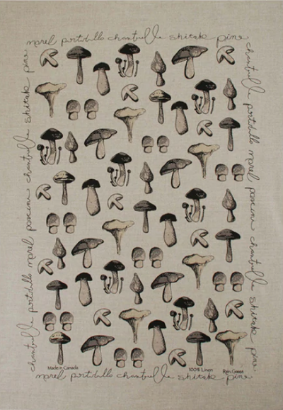 Mushroom Oatmeal Tea Towel