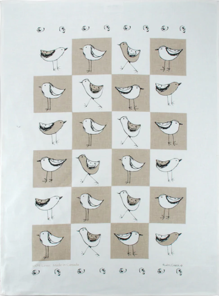 Taupe Bird Tea Towel