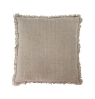 Frayed Edge Pillow in Light Grey – Featherfields
