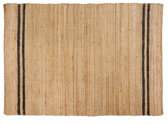 2x3 Coastal Stripe Black Rug
