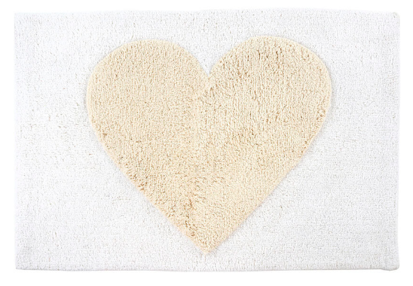 White Heart Bath Mat