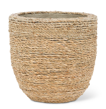 Medium Seagrass Covered Planter