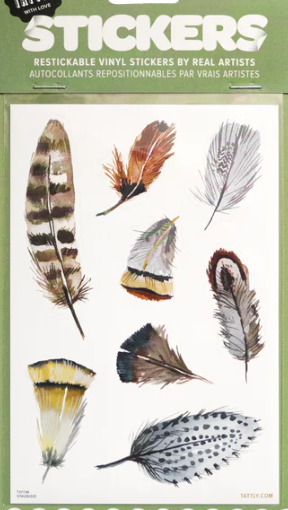 Watercolour Feathers Sticker Sheet