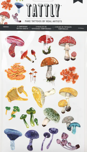 Colourful Mushrooms Sheet Tattoo