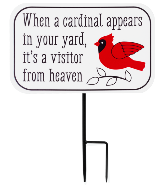 Cardinal with Memorial Text Mini Garden Stake