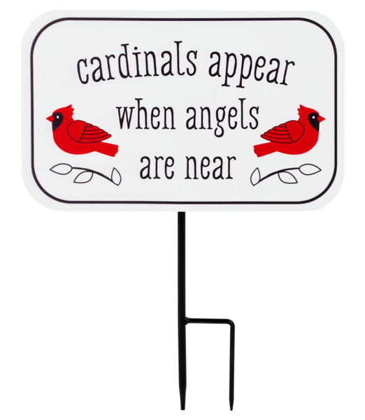 Cardinal with Memorial Text Mini Garden Stake