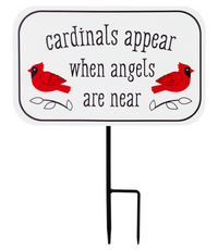 Cardinal with Memorial Text Mini Garden Stake
