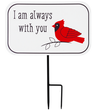Cardinal with Memorial Text Mini Garden Stake