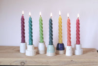 Five Bees Yard - Spring & Summer Collection of Spiral Dinner Beeswax Candles