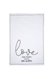 Love and Kisses for the Mr. & Mrs. Tea Towel