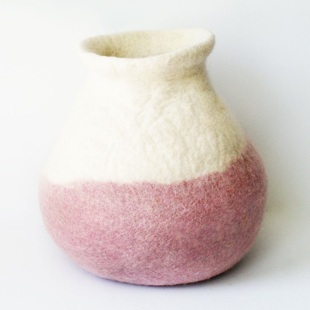 Hamro Village White Felt Flower Vase