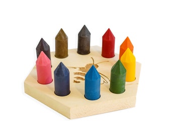 Made By Bees Wooden Beeswax Crayon Holder