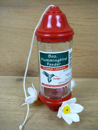 Crystal Lantern Glass Hummingbird Feeder
