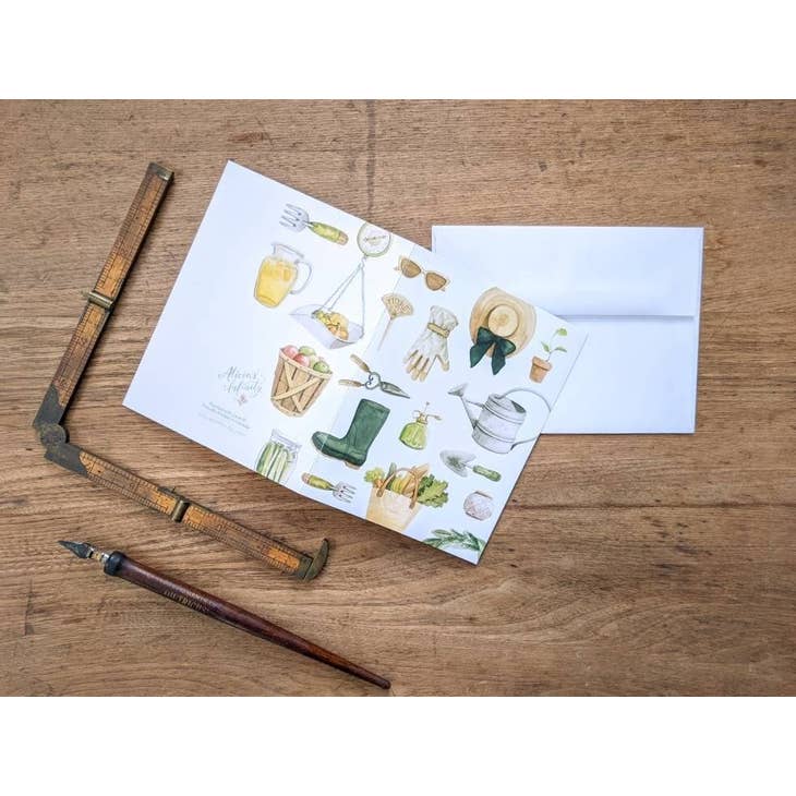 Vintage Gardening Tools Notecard