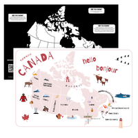 Doodle Paw Press - Map of Canada Kids Placemat – Double-Sided & Wipeable