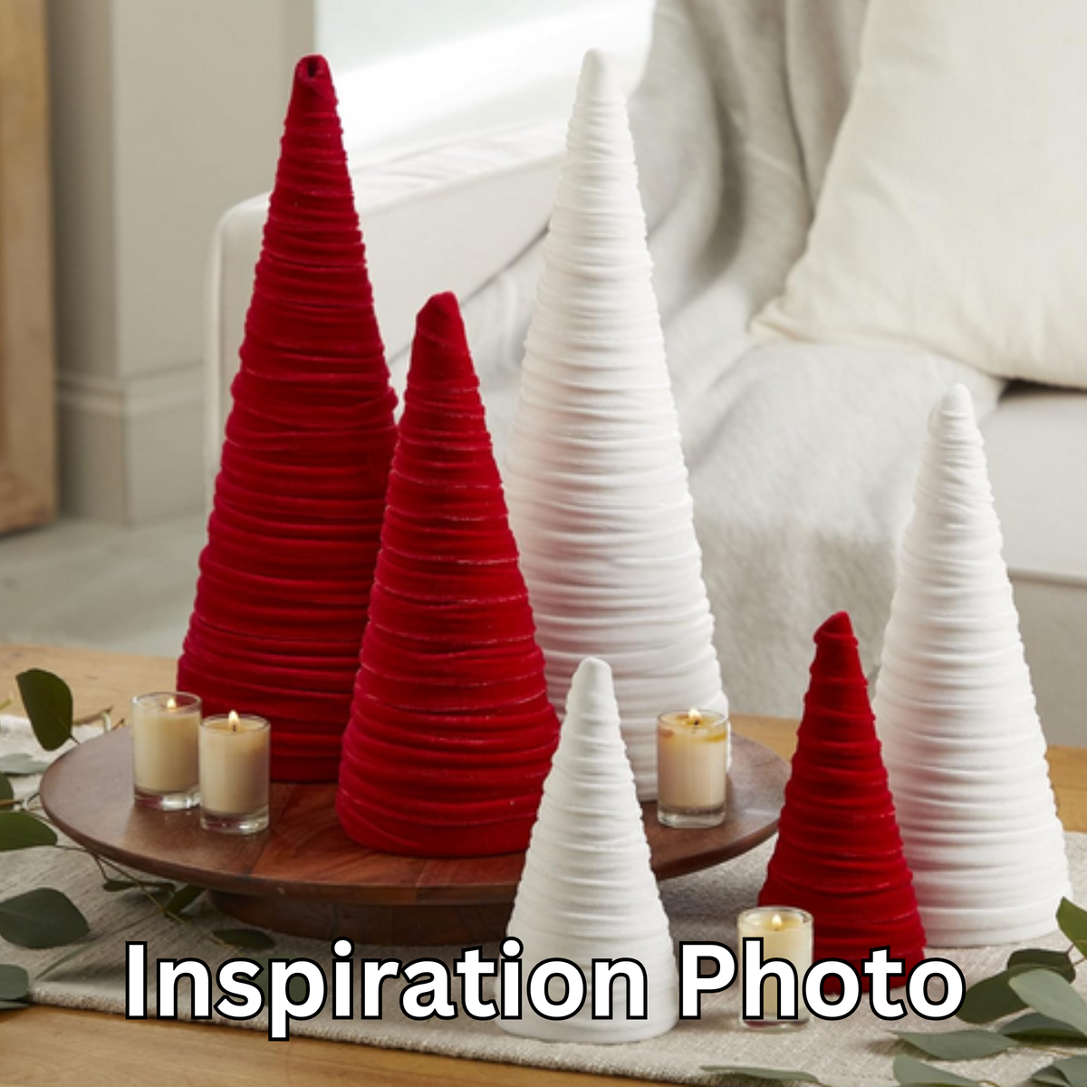 Your Heart's Content - Cones Velvet Medium, Christmas 2025 Tabletop, Mantel, Gift