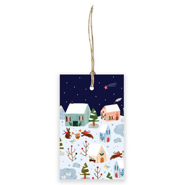 Flora Waycott - Christmas Village Gift Tags set of 6