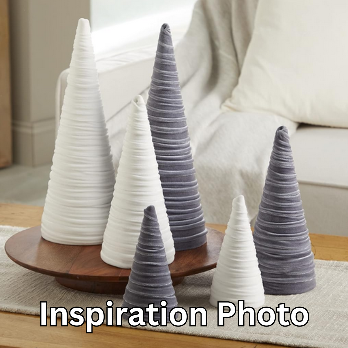 Your Heart's Content - Cones Velvet Medium, Christmas 2025 Tabletop, Mantel, Gift