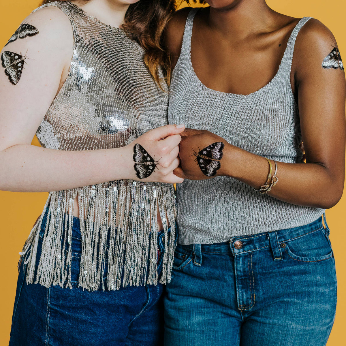 Tattly - Mystic Moth Metallic Tattoo Pair