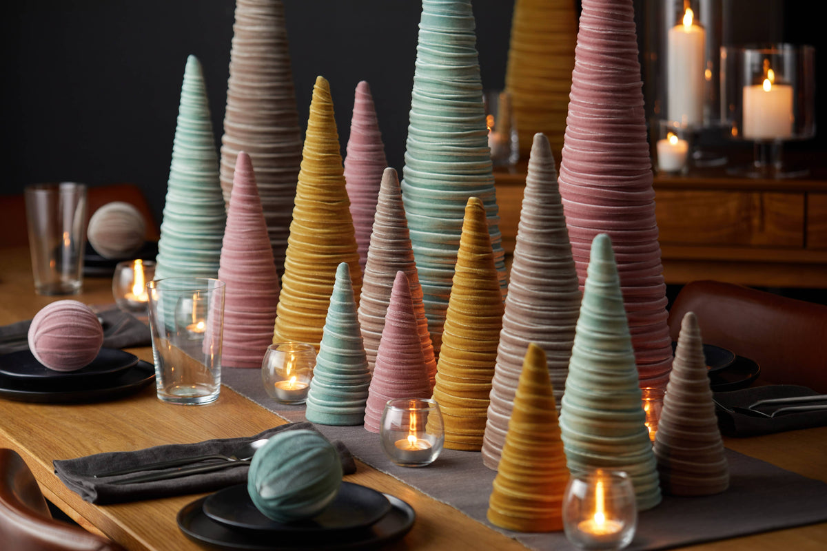 Your Heart's Content - Cones Velvet Extra Large, Christmas 2025 Tree Decor, Mantel