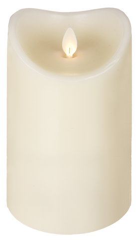 LED Wax Pillar Candle 3.7x6"