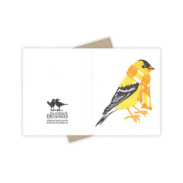 Burdock & Bramble - Bundled Up Goldfinch Card