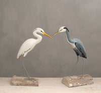 Aviologie - Heron - Great Blue - 28"H  -Carved Wooden Statue