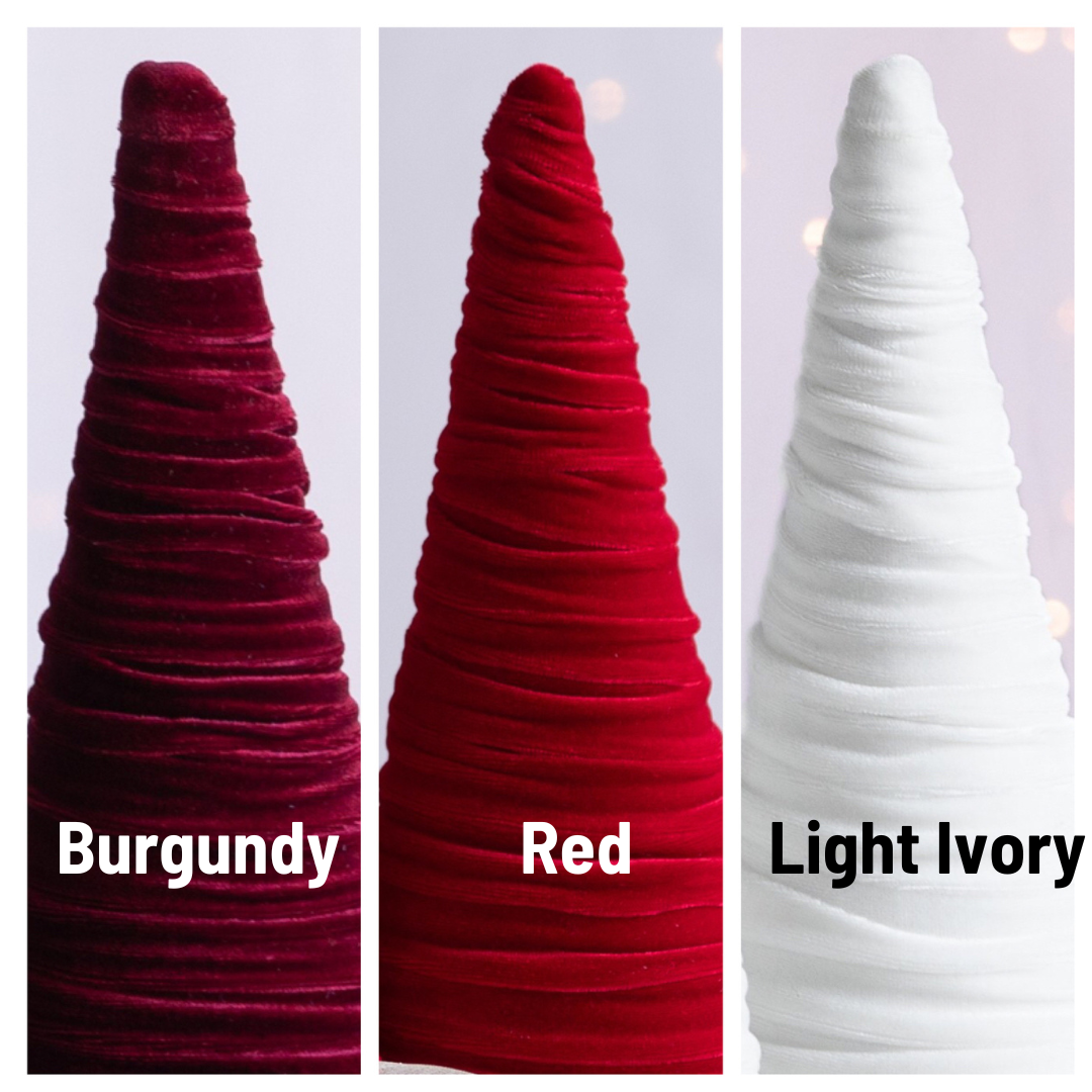 Your Heart's Content - Cones Velvet Extra Large, Christmas 2025 Tree Decor, Mantel