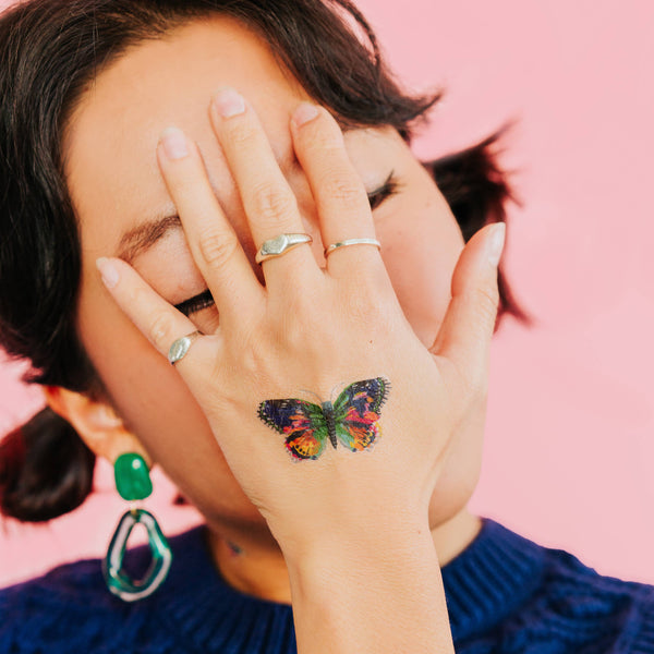 Tattly - Midnight Butterfly Tattoo Pair