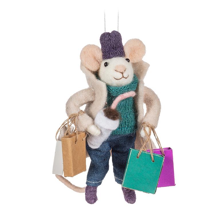 Shopping Mouse Ornament