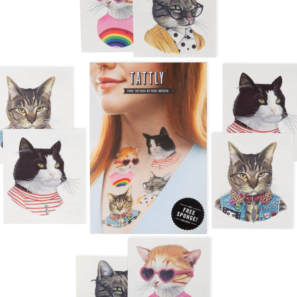 Tattly - Cat Club Tattoo Set
