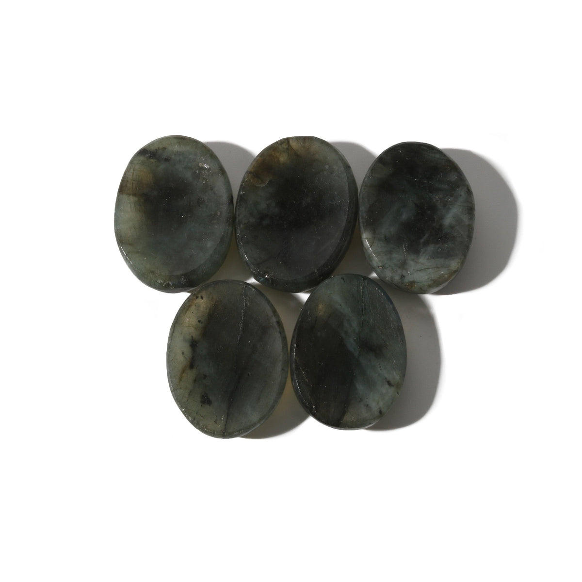 Labradorite & Tourmalinated Quartz Worry Stones