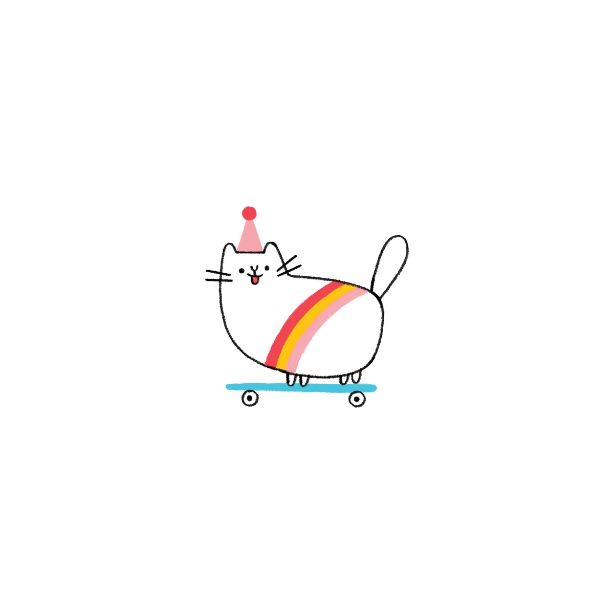 Tattly - Skateboard Kitty Tattoo Pair