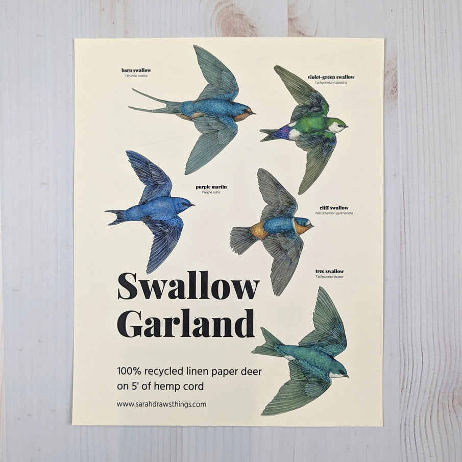 Swallow Illustrated Garland