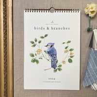 emily lex studio - 2024 birds & branches wall calendar