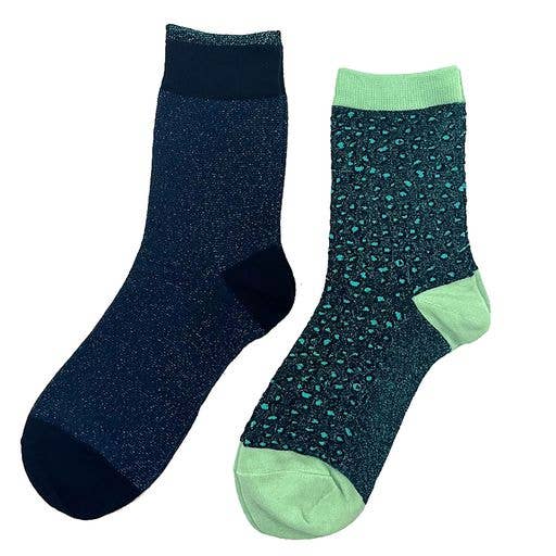 Cheetah Lux Turquoise and Midnight Tokyo Sock Box with Queen Bee Pin