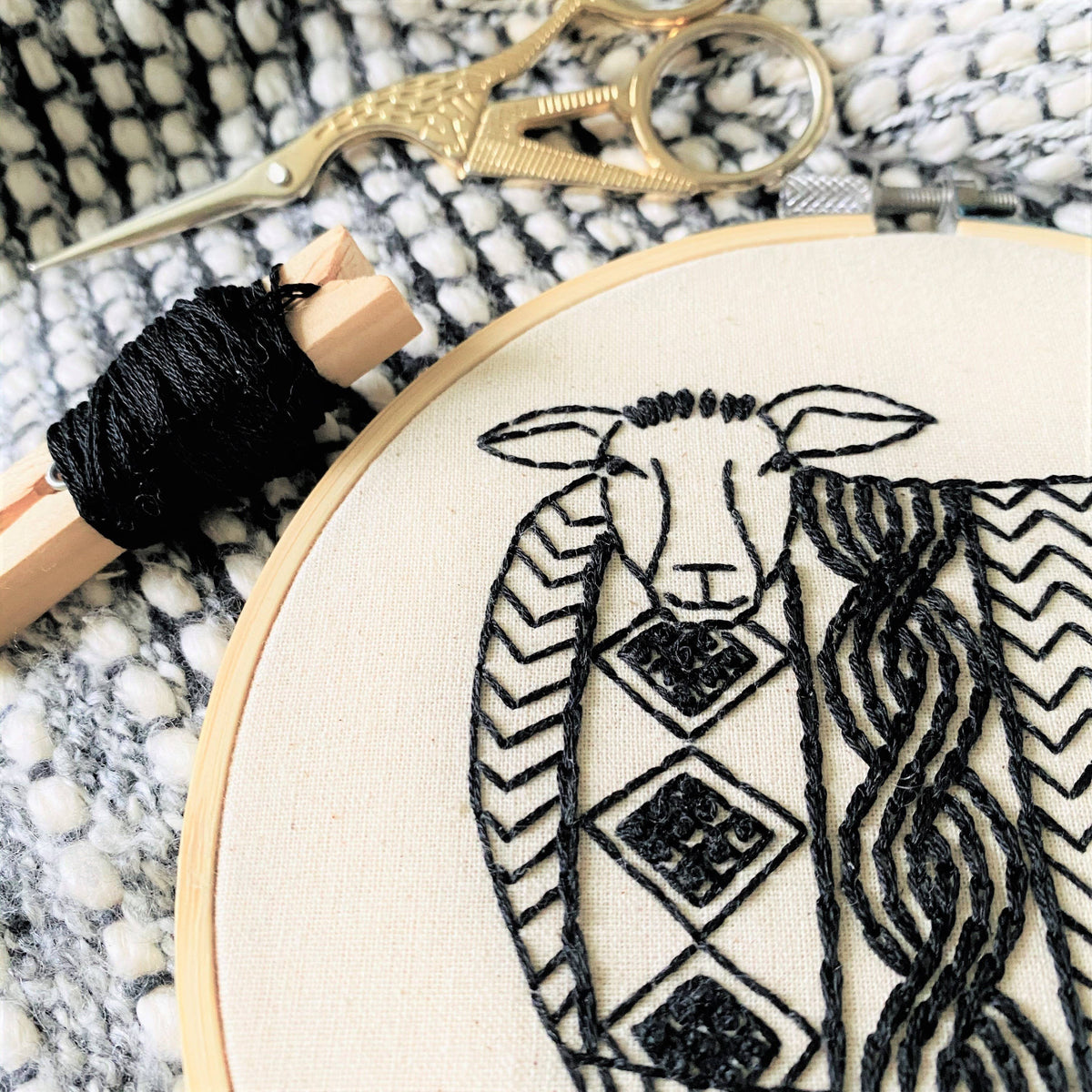 Hook, Line & Tinker - Sweater Weather Sheep Embroidery Kit
