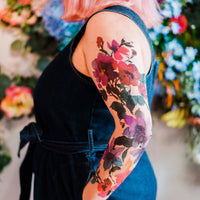 Tattly - Painted Floral Tattoo Sleeve Kit