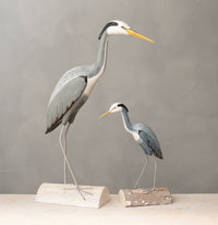 Aviologie - Heron - Great Blue - 28"H  -Carved Wooden Statue