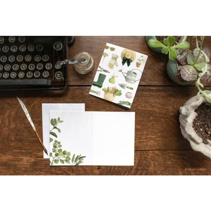 Vintage Gardening Tools Notecard