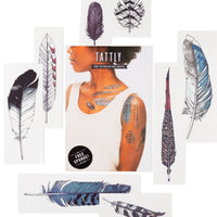 Tattly - Watercolor Feather Tattoo Set