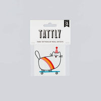 Tattly - Skateboard Kitty Tattoo Pair