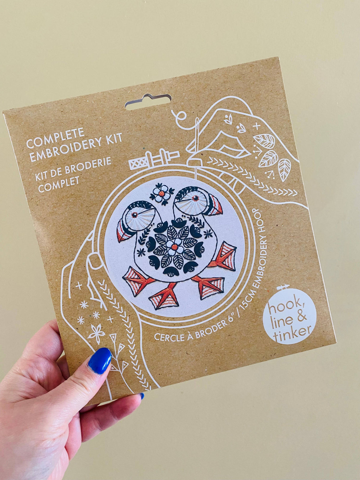 Hook, Line & Tinker - Puffin Embroidery Kit