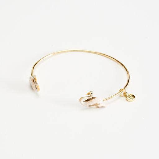 Fable England - FABLE Enamel Swan Bangle